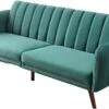 Royal Wood Futon Sofa Bed Support Board Modern Velvet Convertible Folding Lounge Couch Sofa Bed For Living Room,Removable Soft Armrest And Sturdy Metal Leg For Studio/Lounge/Dorm Or Office.(Green)