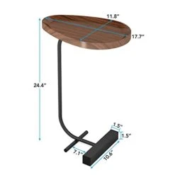Tribesigns C Side Table, Minimalist Narrow End Table For Sofa Couch, Small C-Shaped Table Nightstand Snack Table TV Tray For Living Room, Walnut & Black 11 Tribesigns C Side Table, Minimalist Narrow End Table For Sofa Couch, Small C-Shaped Table Nightstand Snack Table TV Tray For Living Room, Walnut & Black -Best Furniture Store 31rMw74tR2L