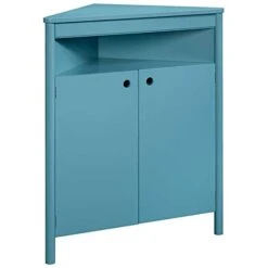 Sauder Anda Norr Storage Cabinet, L: 32.68" X W: 17.72" X H: 38.11", Sea Blue Finish