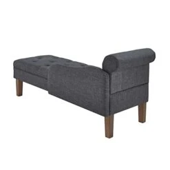 24KF Modern Upholstered Tufted Chaise Lounge Chair, Comfortable Fashional Living Room Chaise Chairs-Dark Grey -Best Furniture Store 31rv9bghLBL