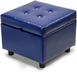 H&B Luxuries Tufted Leather Square Flip Top Storage Ottoman Cube Foot Rest (Black) 24 H&B Luxuries Tufted Leather Square Flip Top Storage Ottoman Cube Foot Rest (Black) -Best Furniture Store 31s 5iL SL. AC