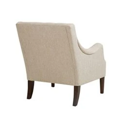 Madison Park Qwen Accent Chairs - Hardwood, Birch, Faux Linen Living Room Chairs - Cream Ivory, Vintage Classic Style Living Room Sofa Furniture - 1 Piece Diamond Tufted Bedroom Chairs Seats -Best Furniture Store 31saJHrbjbL