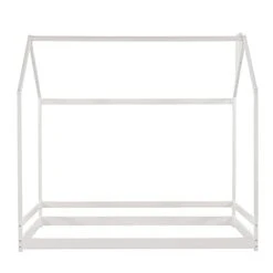 SFGJ House Bed Wood Bed With Roof For Kids, Teens, Girls, Boys No Box Spring Needed (White, Twin) -Best Furniture Store 31slX6b9hBL