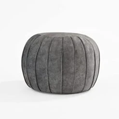 C COMFORTLAND Unstuffed Pouf, Faux Leather Poufs Cover, Large Round Poof Ottomans, Floor Bean Bag Ottoman, Foot Rest Storage Pouffe For Living Room, Bedroom, Or Gifts Gold -Best Furniture Store 31swWSLsNQL. AC