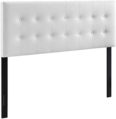 Emily Tufted Button Faux Leather Upholstered Twin Headboard In White 12 Emily Tufted Button Faux Leather Upholstered Twin Headboard In White - Image 12