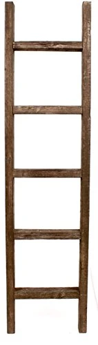 BarnwoodUSA Rustic Decorative Ladder - 100% Upcycled Wood (60" X 12" X 1.5", Espresso)