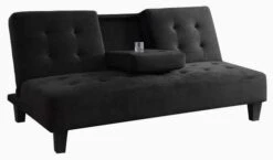 Milton Greens Stars Madrid Futon Sofa Bed With Cup Holder, Black