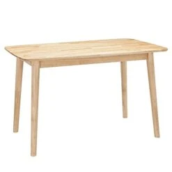 CangLong Mid-Century Home Kitchen Table Desk With Solid Legs For Dining Room, Natural