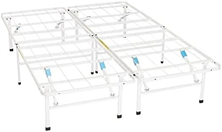 Foldable Metal Platform Bed Frame With Tool Free Setup, 14 Inches High, Queen, White 8 Foldable Metal Platform Bed Frame With Tool Free Setup, 14 Inches High, Queen, White - Image 8