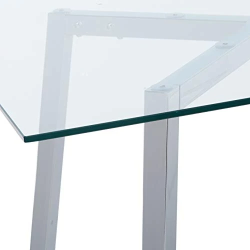 Christopher Knight Home Zavier Tempered Glass Dining Table, Clear / Chrome 5 Christopher Knight Home Zavier Tempered Glass Dining Table, Clear / Chrome - Image 5