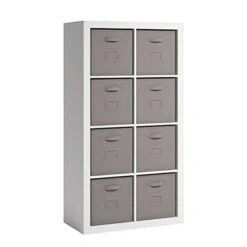 Sauder Stow-Away 8-Cube Organizer, White Finish