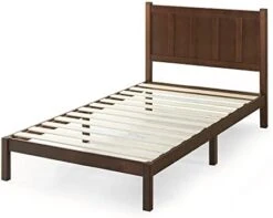 Adrian Wood Rustic Style Platform Bed With Headboard/No Box Spring Needed/Wood Slat Support, King & 12 Inch Gel-Infused Green Tea Memory Foam Mattress, King -Best Furniture Store 31uRXAHe1GL. AC