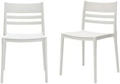 Amazon Basics White, Armless Slot-Back Dining Chair-Set Of 2, Premium Plastic -Best Furniture Store 31v 5JRWyRL. AC