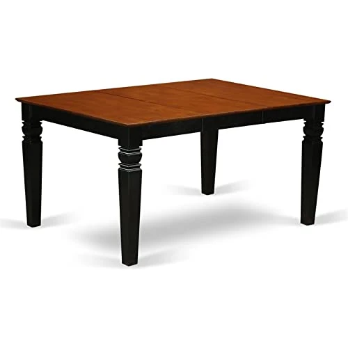 East West Furniture Wet-BCH-TL Wooden Kitchen Table With Cherry Rectangular Tabletop And 60 X 42 X 30-Black Finish 1 East West Furniture Wet-BCH-TL Wooden Kitchen Table With Cherry Rectangular Tabletop And 60 X 42 X 30-Black Finish