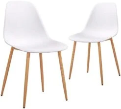 CangLong Washable PU Cushion Seat Back, Mid Century Metal Legs For Kitchen Dining Room Side Chair, Set Of 4, Brown -Best Furniture Store 31voviFbh3L. AC