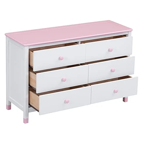 JIVOIT Wooden 3-Pieces Bedroom Sets, Twin Size Platform Bed With 2-Drawers Nightstand And 6-Drawer Storage Dresser, Contrasting Color Design Set For Kids Bedroom 7 JIVOIT Wooden 3-Pieces Bedroom Sets, Twin Size Platform Bed With 2-Drawers Nightstand And 6-Drawer Storage Dresser, Contrasting Color Design Set For Kids Bedroom - Image 7