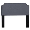 Container Furniture Direct B8084 Linen Fabric Bedroom Headboard With Nailhead Trim, Standard, Dark Grey