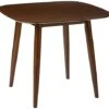 Christopher Knight Home Bass Mid Century Modern Square Faux Wood Dining Table, Walnut Finish, 35.75D X 35.75W X 30H In