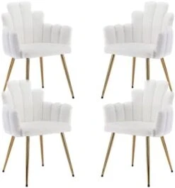 CIMOTA Black Dining Chairs Set Of 2 Velvet Upholstered Comfy Living Room Chairs Modern Finger Shape Back Vanity Chair With Arms For Makeup Room/Bedroom, 2PCS -Best Furniture Store 31wAtglC2fL. AC