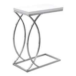 Monarch Specialties Accent End Snack Table, White, 25" H