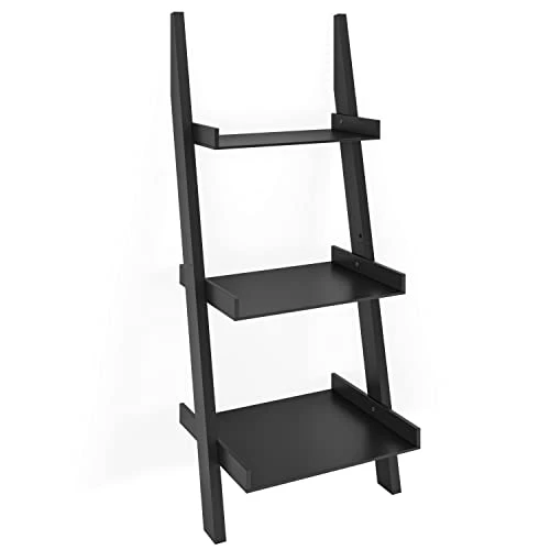 Ballucci 3-Tier Storage Ladder Shelf And Organizer, Modern Wood Leaning Ladder Bookshelf, Ladder Bookcase, Small Book Shelf, Narrow Bookshelf For Bedroom, Living Room, Kitchen, Bathroom, Black 7 Ballucci 3-Tier Storage Ladder Shelf And Organizer, Modern Wood Leaning Ladder Bookshelf, Ladder Bookcase, Small Book Shelf, Narrow Bookshelf For Bedroom, Living Room, Kitchen, Bathroom, Black - Image 7
