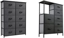 10-Drawer Dresser, Fabric Storage Tower, Tall Dresser For Bedroom, Living Room, Hallway, Closets, Sturdy Steel Frame, Wooden Top, Easy Pull Fabric Bins -Best Furniture Store 31wYEZBAzYL. AC