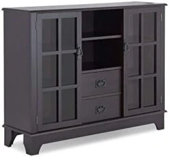 Knocbel Contemporary Console Table Buffet Sideboard Storage Cabinet With 2-Drawer, 2 Open Compartments & 2 Glass Doors, 42" L X 12" W X 32" H (Espresso) -Best Furniture Store 31waA6F6 qL. AC