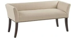 Madison Park Welburn Upholstered Tufted Entryway Accent Bench With Back, Nailhead Trim, And Padded Seat Mid-Century Modern Fabric Ottoman For Bedroom Furniture, 49.5" W X 19.25" D X 23" H, Tan -Best Furniture Store 31wjgv0PpL. AC
