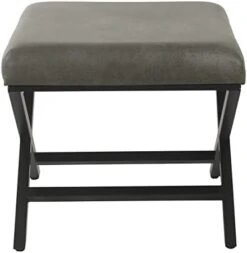 Homepop Home Decor | Modern Square Ottoman With Metal X Base | Ottoman For Living Room & Bedroom | Decorative Home Furniture (Onyx) -Best Furniture Store 31wtXDWVknL. AC