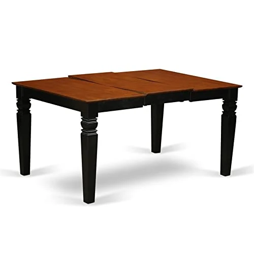 East West Furniture Wet-BCH-TL Wooden Kitchen Table With Cherry Rectangular Tabletop And 60 X 42 X 30-Black Finish 3 East West Furniture Wet-BCH-TL Wooden Kitchen Table With Cherry Rectangular Tabletop And 60 X 42 X 30-Black Finish - Image 3