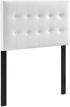 Emily Tufted Button Faux Leather Upholstered Twin Headboard In White 19 Emily Tufted Button Faux Leather Upholstered Twin Headboard In White -Best Furniture Store 31wy2PC0eL. AC