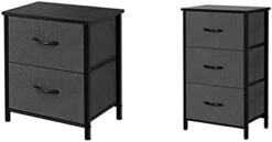 Storage Dresser End/Side Table - Dark Grey & 3 Drawers Fabric Dresser Storage Tower, Organizer Unit For Bedroom, Closet, Entryway, Hallway - Dark Grey -Best Furniture Store 31x1ffwL7dL. AC