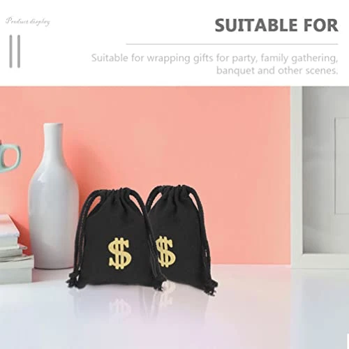 Zerodeko 4pcs Canvas Money Bag Drawstring Pouches Dollar Sign Symbol Carrying Sack Burglar Costume Money Bag Props For Pirate Bank Robber Cowboy Cosplay Party Novelty Toy 4 Zerodeko 4pcs Canvas Money Bag Drawstring Pouches Dollar Sign Symbol Carrying Sack Burglar Costume Money Bag Props For Pirate Bank Robber Cowboy Cosplay Party Novelty Toy - Image 4