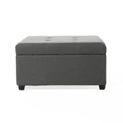 GDFStudio Christopher Knight Home Carlsbad Fabric Storage Ottoman, Dark Grey -Best Furniture Store 31xcUzH843L