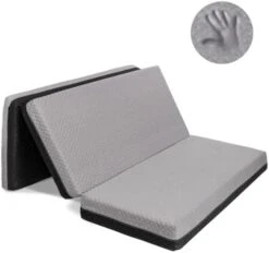 Dual Sided Premium Tri Folding Mattress, Memory Foam Foldable Mattress With Waterproof Washable Cover, Full (73"x 52"x 6") + Bonus Eye Mask Included -Best Furniture Store 31xhNsZQXdL. AC