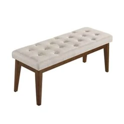Ball & Cast Ottoman Benches, 41.5", Walnut & Taupe