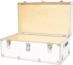 Heavy-Duty Armor College Dorm & Summer Camp Trunk With Soft-Close Safety Lid - 32" L X 18" W X 14" H (Black) -Best Furniture Store 31yT0k8PO1L. AC