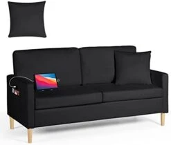 AILEEKISS Mid-Century Sectional Sofa Sets 3 Pieces Faux Leather Loveseat Couches With 2 USB Living Room Furniture Accent Arm Chairs For Small Space, Apartment, Office (1-Seater+1-Seater+3-Seater) -Best Furniture Store 31yfWy yupL. AC