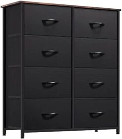Fabric Dresser For Bedroom, Tall Storage Dresser With 8 Drawers, Black Dresser & Chest Of Drawers, Storage Drawer Organizer For Closet, Bedroom, Living Room(Black Grey) -Best Furniture Store 31zQgTloZ1L. AC