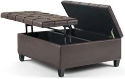 SIMPLIHOME Harrison 36 Inch Wide Square Coffee Table Lift Top Storage Ottoman In Upholstered Slate Grey Tufted Linen Look Fabric For The Living Room, Transitional 28 SIMPLIHOME Harrison 36 Inch Wide Square Coffee Table Lift Top Storage Ottoman In Upholstered Slate Grey Tufted Linen Look Fabric For The Living Room, Transitional -Best Furniture Store 31zeWWlGIoL. AC