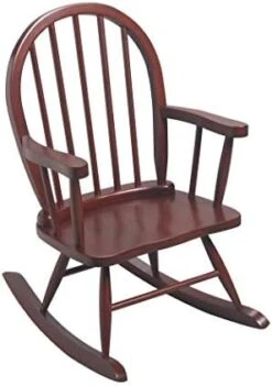 Gift Mark Childs Rocking Chairs - Windsor Kid's Rockers - Classic Hand-Made Wooden Seats For Boys And Girls - Childrens Furniture Rocker (Brown)