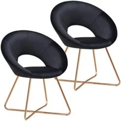 Duhome Modern Accent Velvet Chairs Dining Chairs Single Sofa Comfy Upholstered Arm Chair Living Room Furniture Mid-Century Leisure Lounge Chairs With Golden Metal Frame Legs Set Of 2 Grey -Best Furniture Store 41 863qN5sL. AC