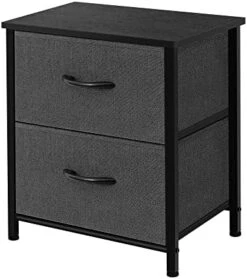 Storage Dresser End/Side Table - Dark Grey & 3 Drawers Fabric Dresser Storage Tower, Organizer Unit For Bedroom, Closet, Entryway, Hallway - Dark Grey -Best Furniture Store 41 c2zznyGL. AC
