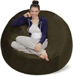 Sofa Sack - Plush Ultra Soft Bean Bags Chairs For Kids, Teens, Adults - Memory Foam Beanless Bag Chair With Microsuede Cover - Foam Filled Furniture For Dorm Room - Charcoal 5' (AMZBB-5SK-CS03) -Best Furniture Store 4103gL05LL. AC
