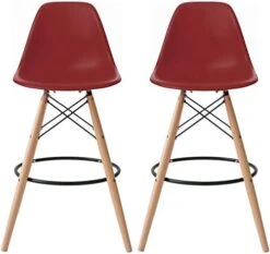 2xhome - Set Of Two (2) -Black- 25" Seat Height Molded Plastic Modern Counter Stools With Backs And Armless Natural Legs Wood Eiffel Legs Dowel-Leg 27 2xhome - Set Of Two (2) -Black- 25" Seat Height Molded Plastic Modern Counter Stools With Backs And Armless Natural Legs Wood Eiffel Legs Dowel-Leg -Best Furniture Store 4104bgReAWL. AC