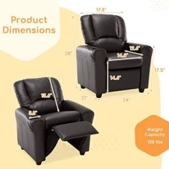 JC Home 70217-2023 Kids Recliner, Choccy -Best Furniture Store 410GFVGkgZL