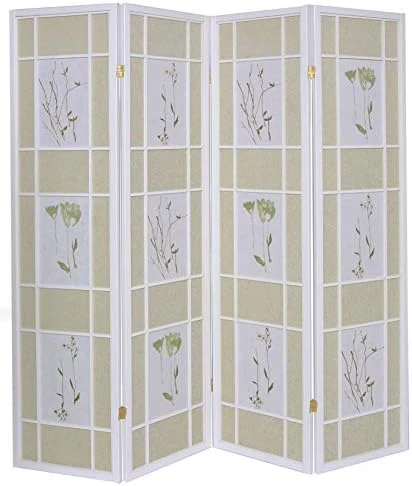 3 Panel Room Divider Privacy Screen Botanical Floral Accented Black 71” Tall 7 3 Panel Room Divider Privacy Screen Botanical Floral Accented Black 71” Tall - Image 7