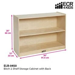 ECR4Kids 2-Shelf Mobile Storage Cabinet, Classroom Furniture, Natural & Single-Sided Book Display, Classroom Bookshelf, Natural -Best Furniture Store 410MRZDKugL