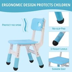 HAPPYMATY Kids Table And 4 Chairs Set, Children Study Desk, Toddler Activity Table, Height Adjustable Desk Painting Desktop Toddler Furniture 14 HAPPYMATY Kids Table And 4 Chairs Set, Children Study Desk, Toddler Activity Table, Height Adjustable Desk Painting Desktop Toddler Furniture -Best Furniture Store 410WpaMpmEL