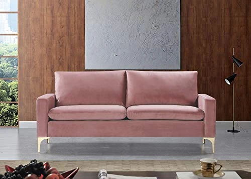 US Pride Furniture Contemporary Velvet Upholstered Loveseat Love Seats, Rose 1 US Pride Furniture Contemporary Velvet Upholstered Loveseat Love Seats, Rose
